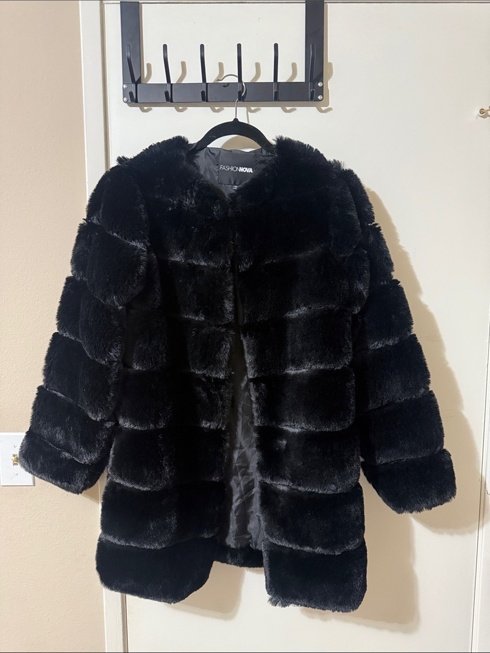 Fashion Nova Plush Black Teddy Jacket
